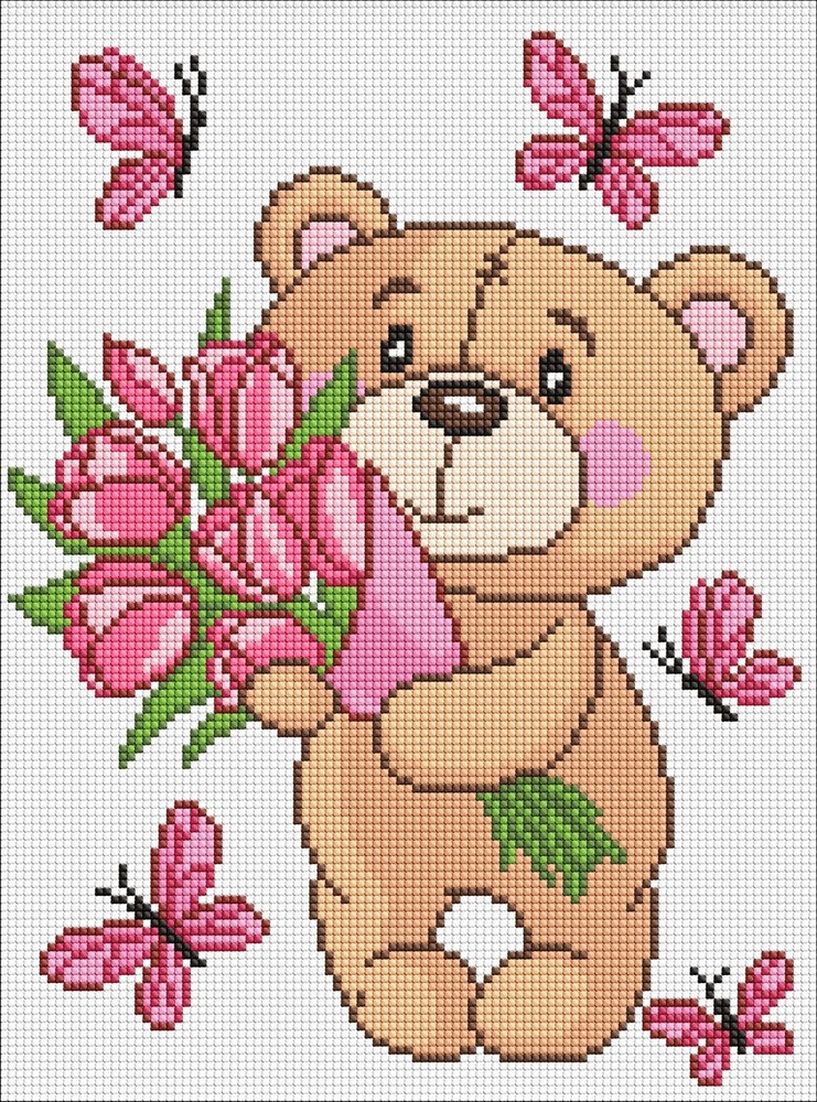 Ideyka Алмазна мозаїка "Чарівний ведмедик" 30x40см
