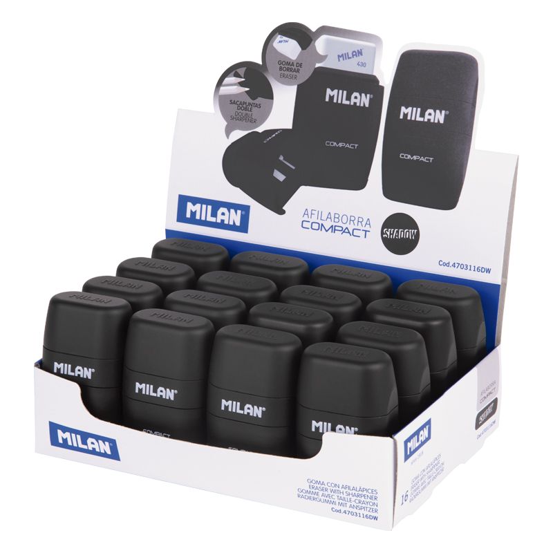 Гумка + стругачка MILAN Compact Shadow (16 шт) 4703116DW 