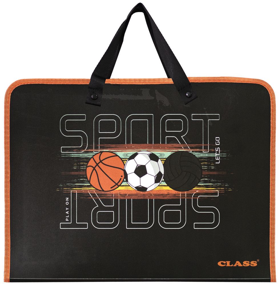 Папка-портфель на блискавці з тканинними ручками Class A4 1 відділення  Sport 5632-25C