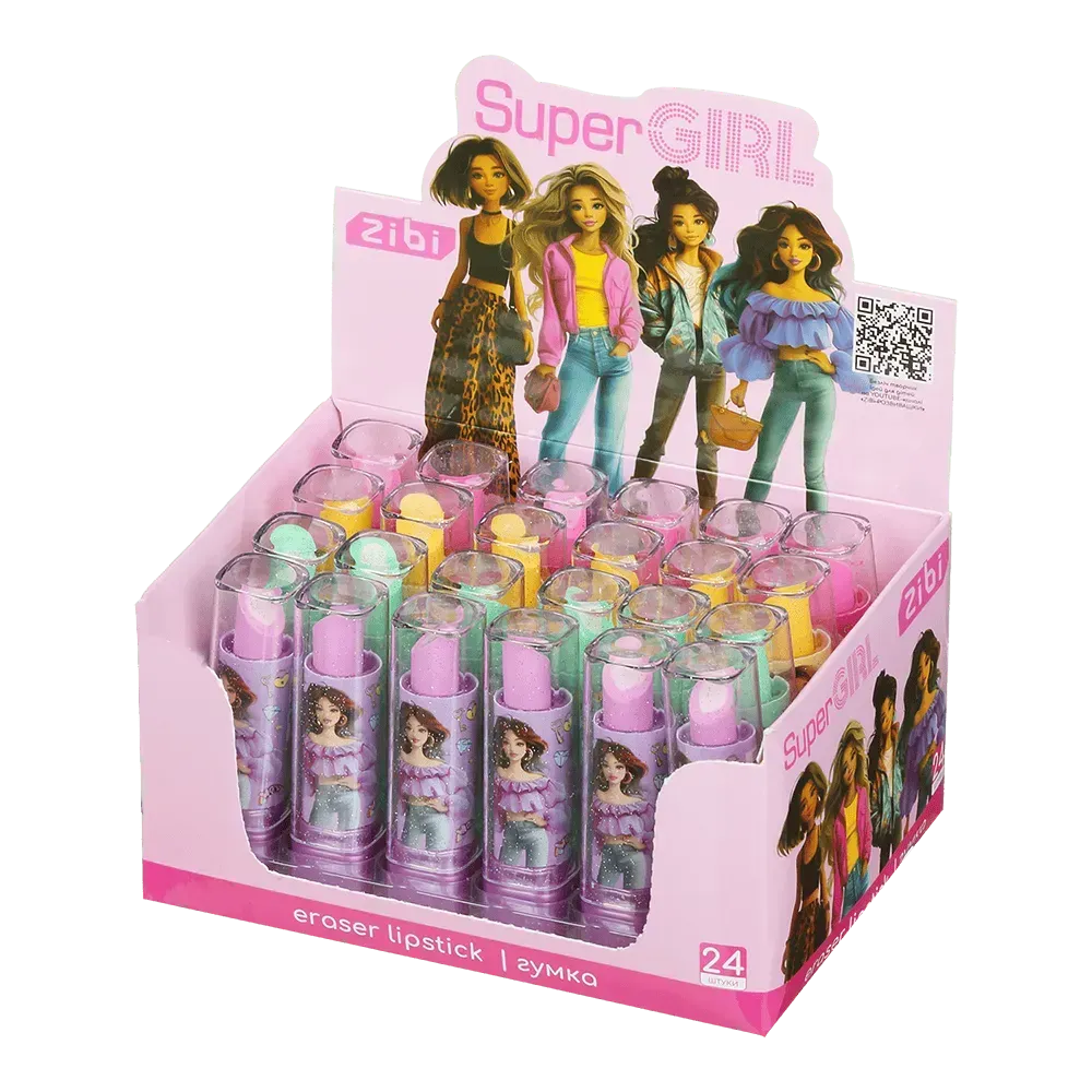 Гумка-помада ZiBi Super Girl ZB.5427 (24 шт)