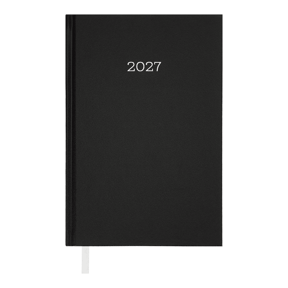 Щоденник датований Buromax Simple 2027р A5 з бумвінілу 320 сторінок чорний BM.21166-01