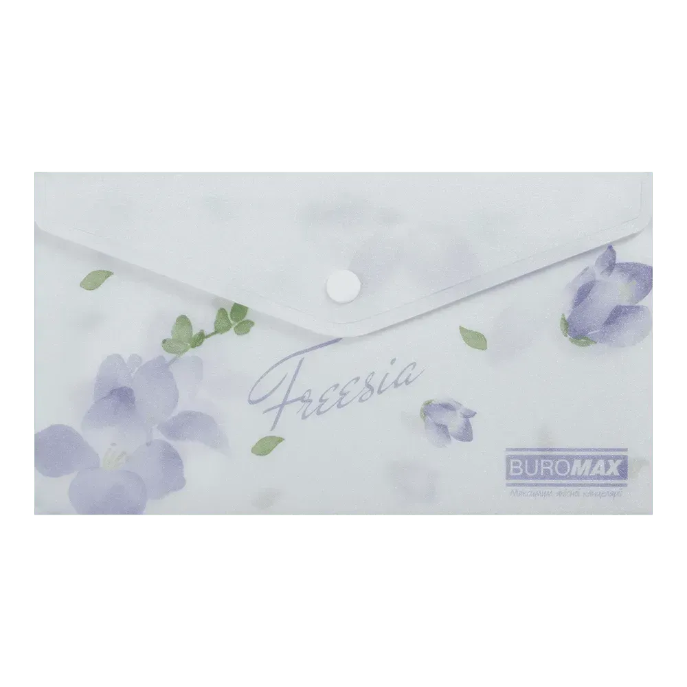 Папка-конверт на кнопці DL Buromax Arabeski Freesia, матовий непрозорий пластик BM.3853-26
