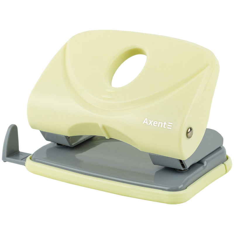 Діркопробивач для паперу Axent Welle-2 пластиковий, 20 аркушів, Pastelini, жовтий 3820-08-A