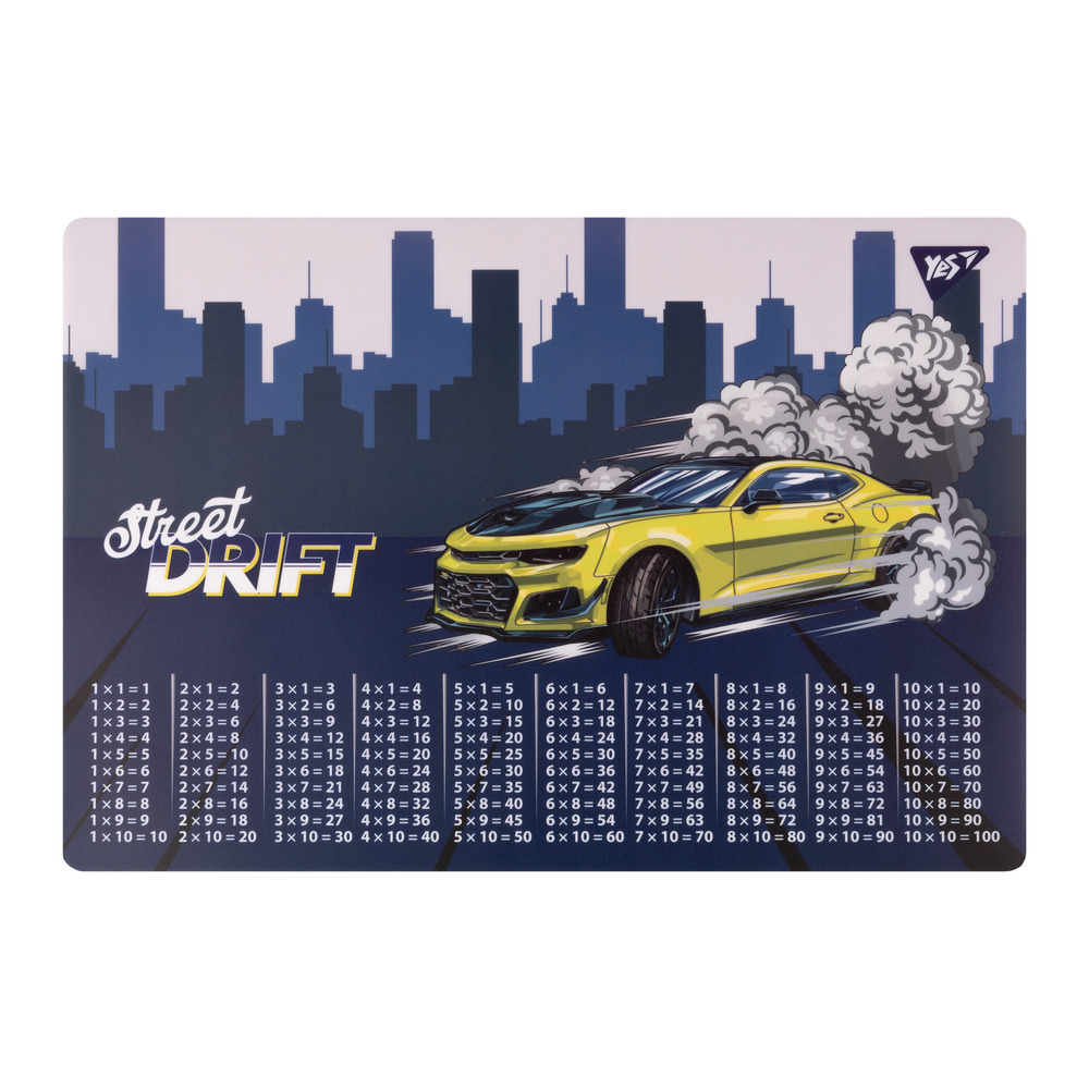 Підкладка для столу пластикова Yes Drift з підказками таблиця множення 42x29 см 492253