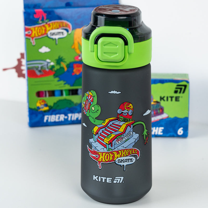 Пляшечка для води Kite Hot Wheels HW25-1213, 560 мл, чорна. Фото 7