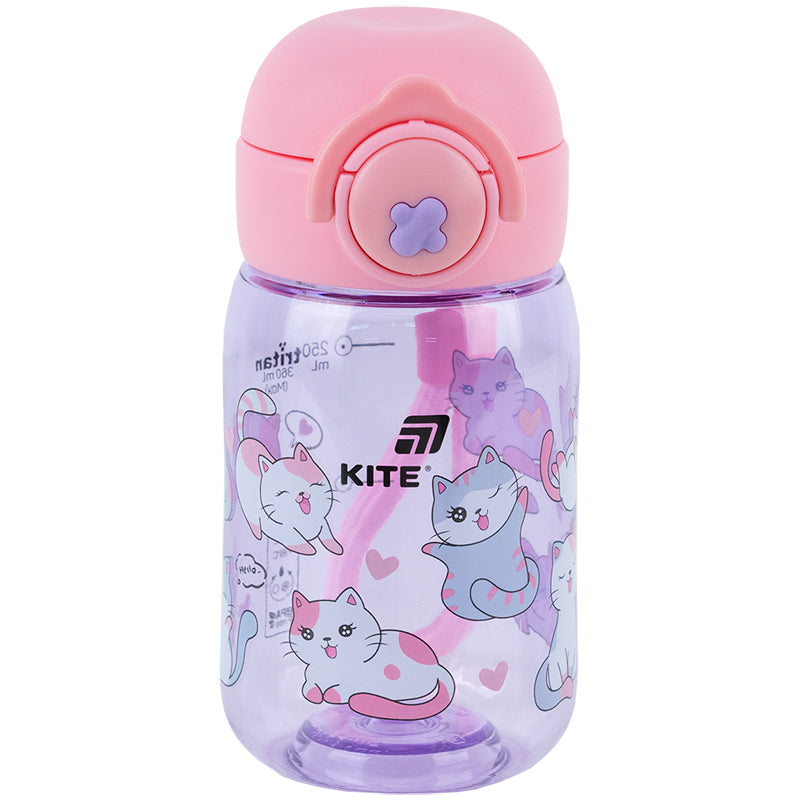 Пляшечка для води Kite K25-1235-1, Cats, 360 мл, фіолетова