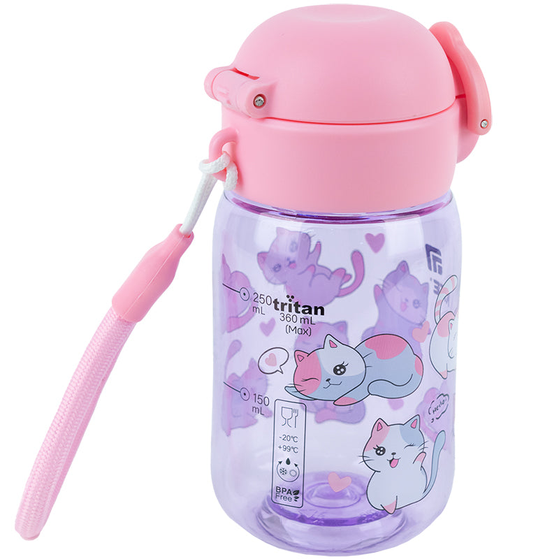Пляшечка для води Kite K25-1235-1, Cats, 360 мл, фіолетова. Фото 4