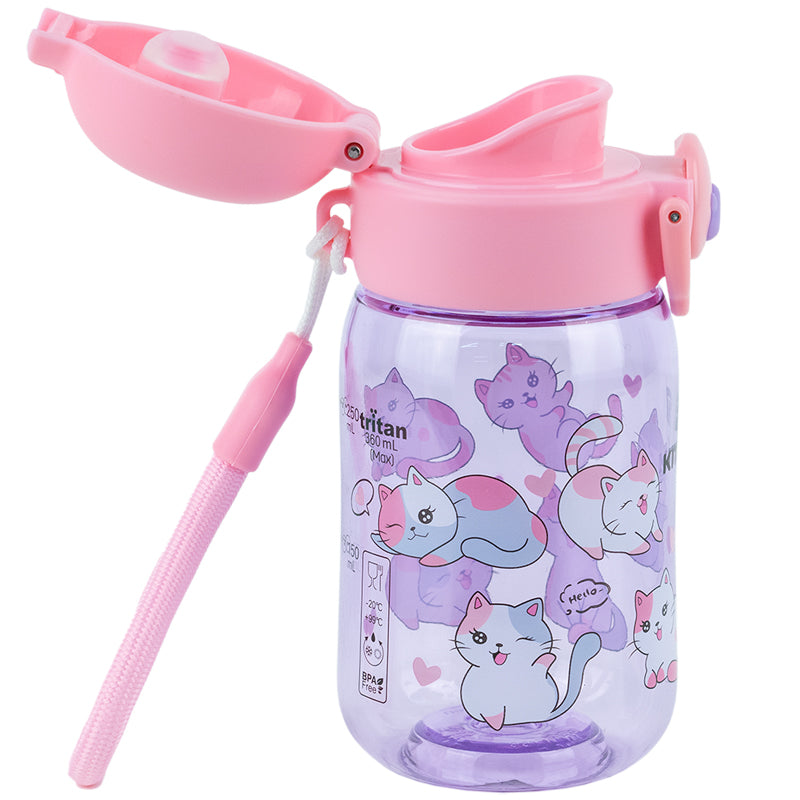 Пляшечка для води Kite K25-1235-1, Cats, 360 мл, фіолетова. Фото 3