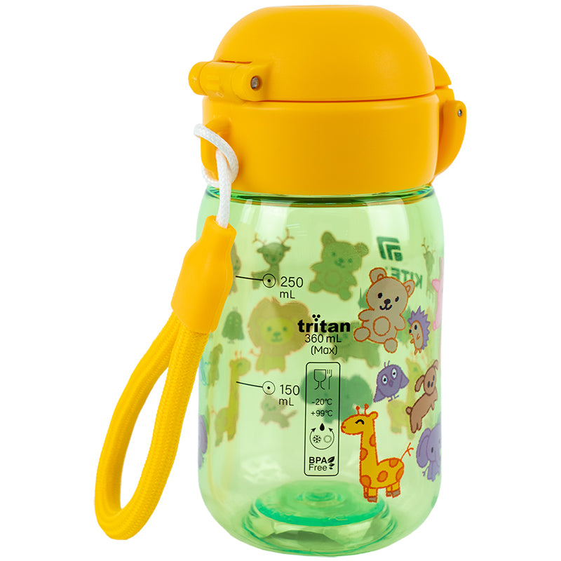Пляшечка для води Kite K25-1235-3, Zoo, 360 мл, зелена. Фото 4