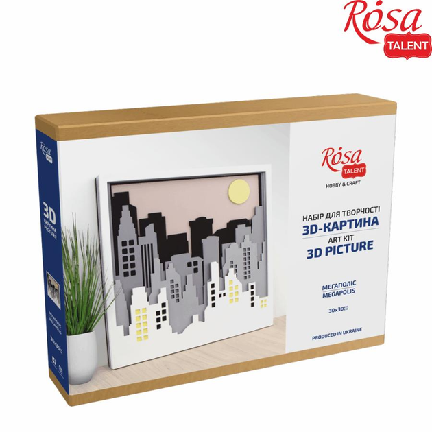 3D картина Rosa Talent Мегаполіс 30 х 30 см N0003507