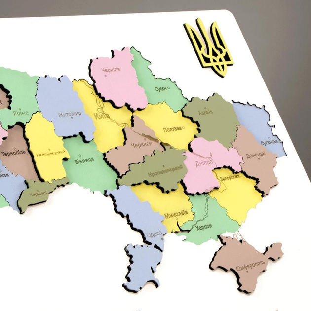 Набір 3D Мапа України Rosa Talent пастельні кольори ДВП/МДФ 30,5х37,5см N0003523. Фото 4