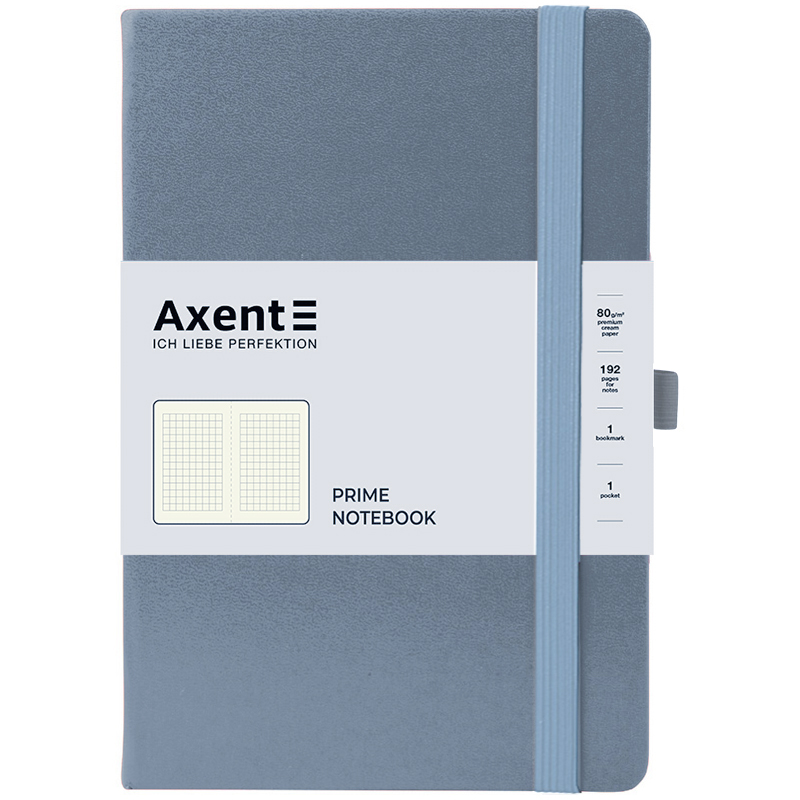 Книга записна Axent Partner Prime 8305-62-A, A5, 145x210 мм, 96 аркушів, клітинка, сіра