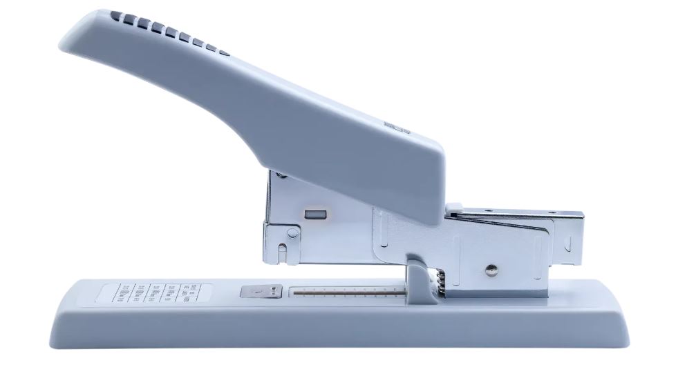 Степлер Buromax BM.4286-09 посиленої потужності, 100 арк., (скоби №23), 280х64х160 мм, сірий