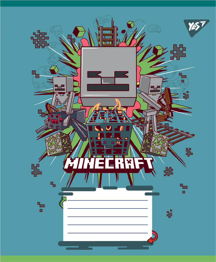 Зошит шкільний Yes Minecraft Heroes 12 аркушів клітинка 767576. Фото 3