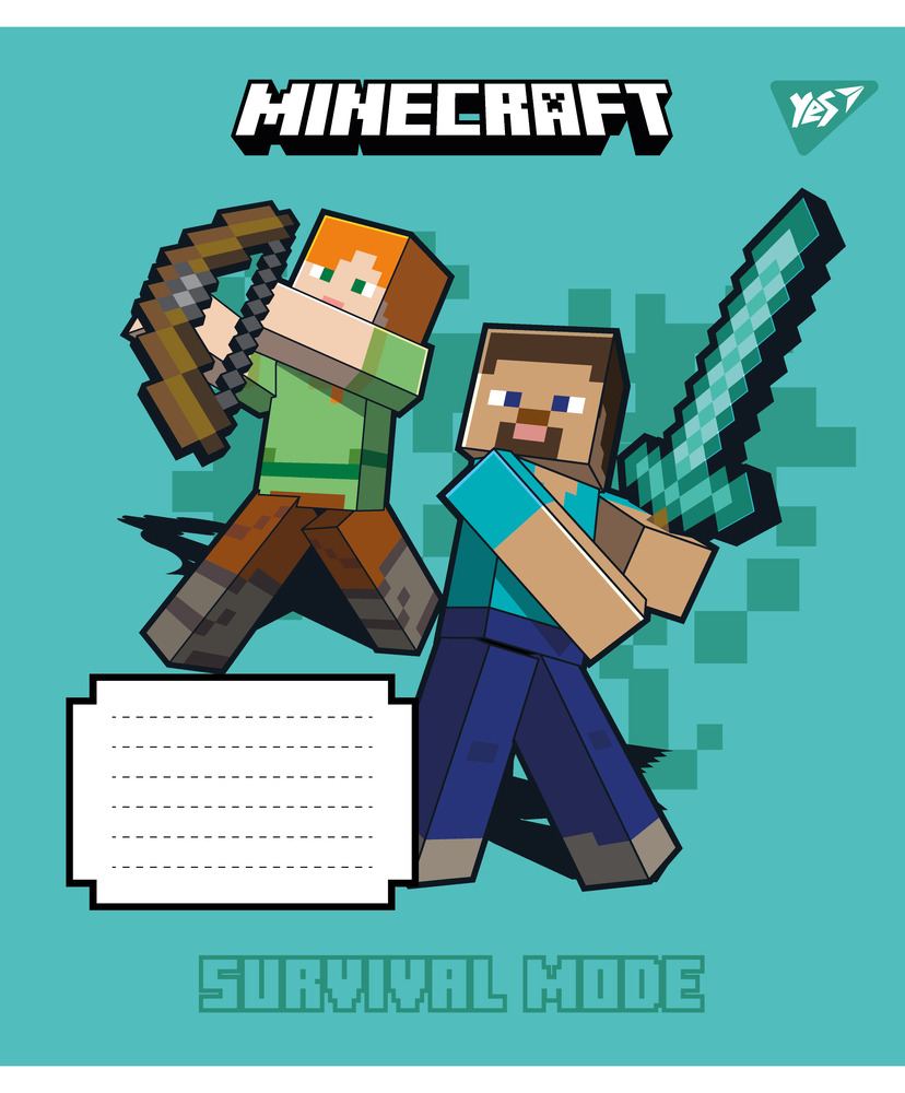 Зошит шкільний Yes Minecraft Signs  12 аркушів клітинка 767556. Фото 3