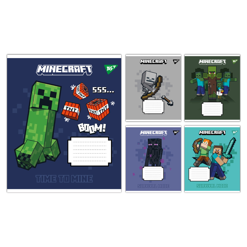Зошит шкільний Yes Minecraft Signs  12 аркушів клітинка 767556