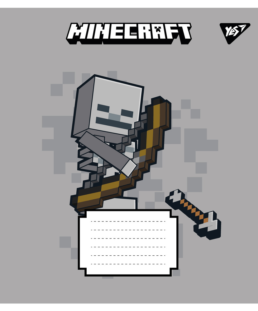 Зошит шкільний Yes Minecraft Signs  12 аркушів клітинка 767556. Фото 2
