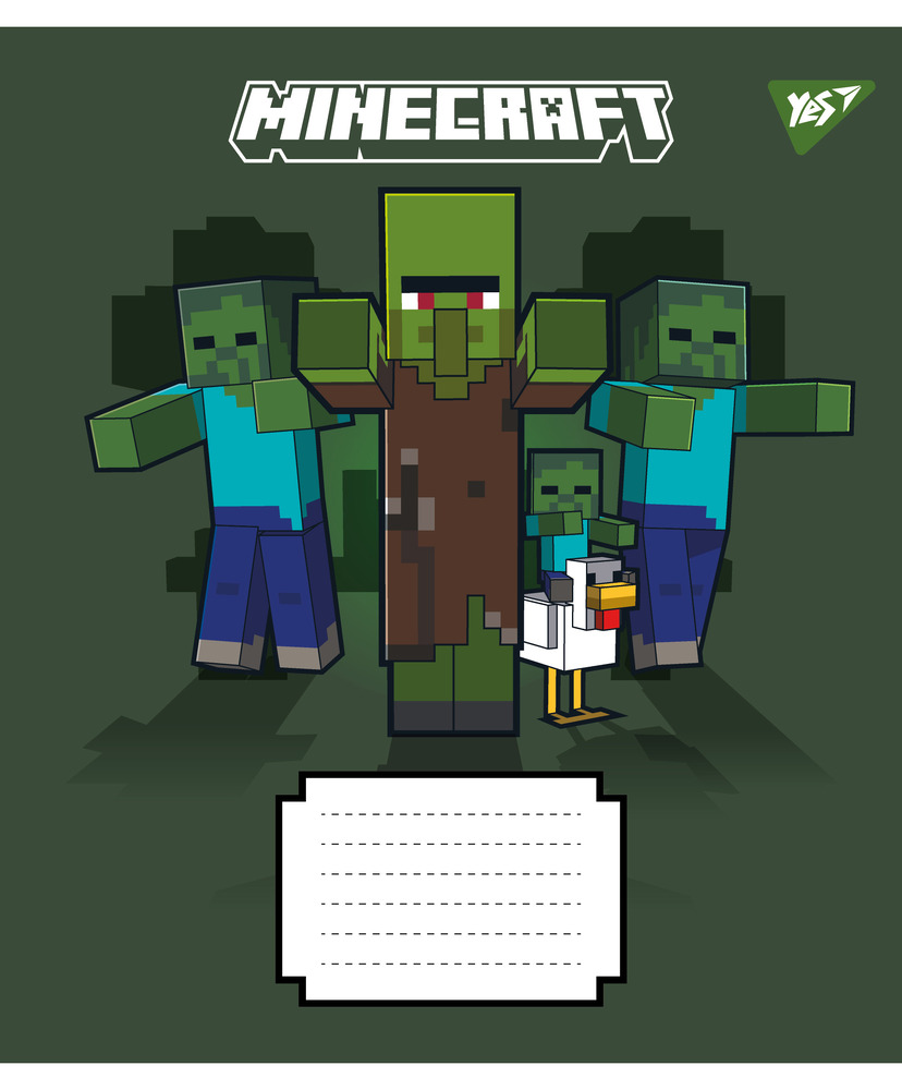 Зошит шкільний Yes Minecraft Signs  12 аркушів клітинка 767556. Фото 4