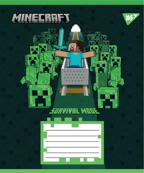 Зошит шкільний Yes Minecraft Walls 12 аркушів клітинка 767563. Фото 3