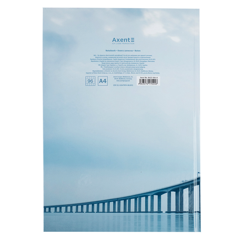 Книга записна Axent Inspiration А4, 96 аркушів, клітинка 8422-564-A. Фото 4