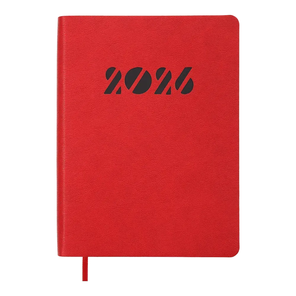 Щоденник датований 2026 Buromax Invisible зі штучної шкіри А5 336 сторінок червоний BM.21154-05