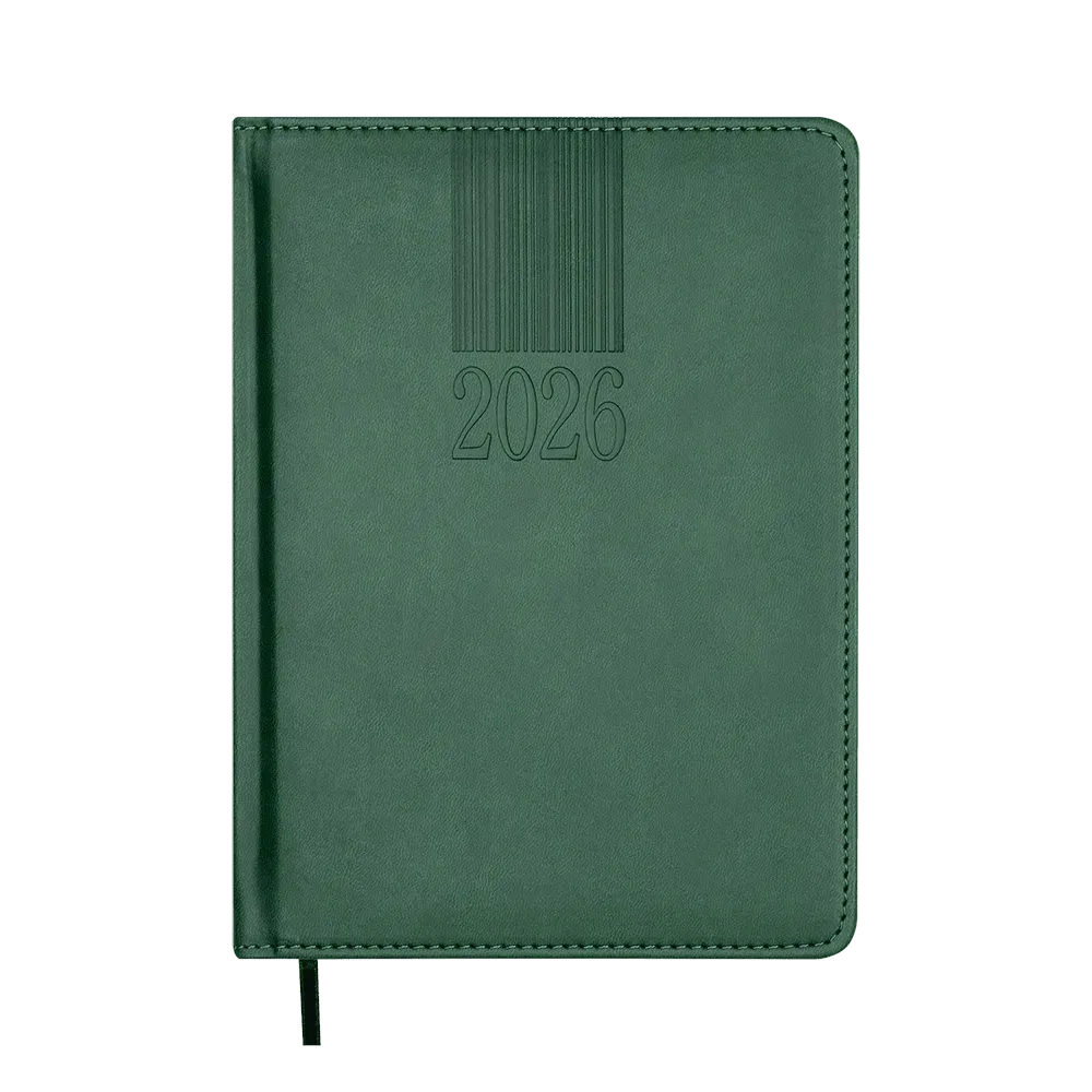 Щоденник датований Buromax Code Line зі штучної шкіри А5 336 сторінок зелений BM.2142-04