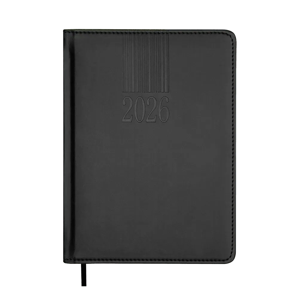 Щоденник датований Buromax Code Line зі штучної шкіри А5 336 сторінок чорний BM.2142-01