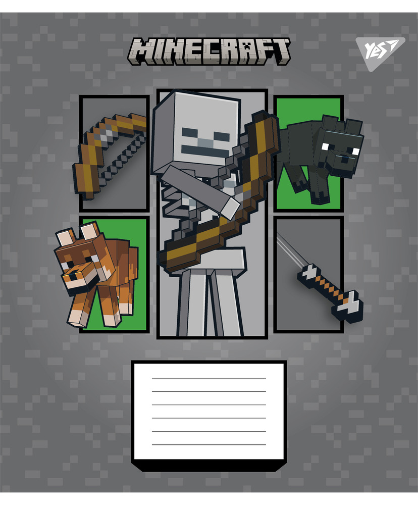 Зошит шкільний Yes Minecraft Arrows 12 аркушів кососа лінія 767572. Фото 2