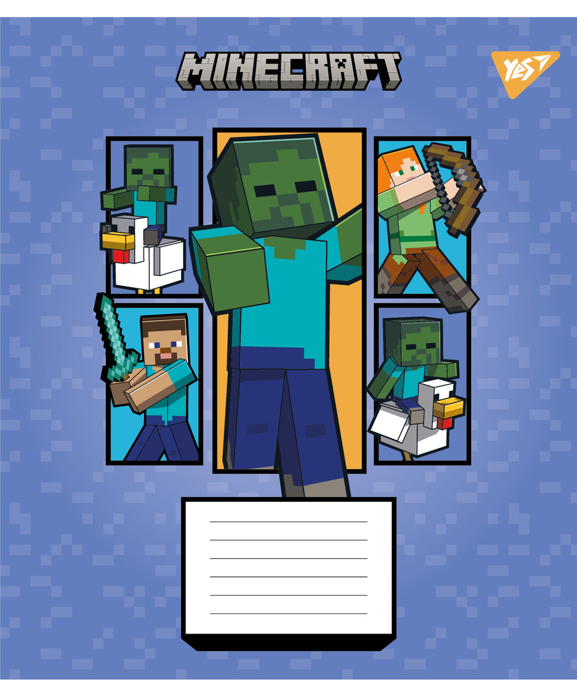 Зошит шкільний Yes Minecraft Arrows 12 аркушів кососа лінія 767572. Фото 4