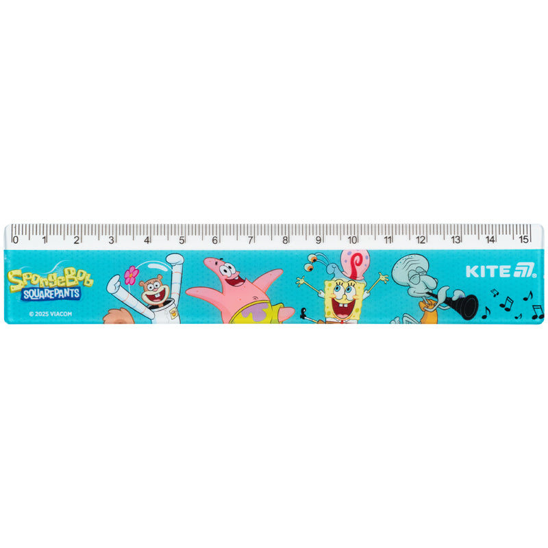 Лінійка пластикова Kite Sponge Bob SB25-090, 15 см