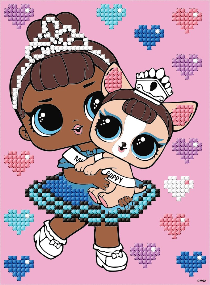 Ideyka Алмазна мозаїка (вибіркова) "L.O.L. Surprise! Miss Baby With Miss Puppy" 15x20см