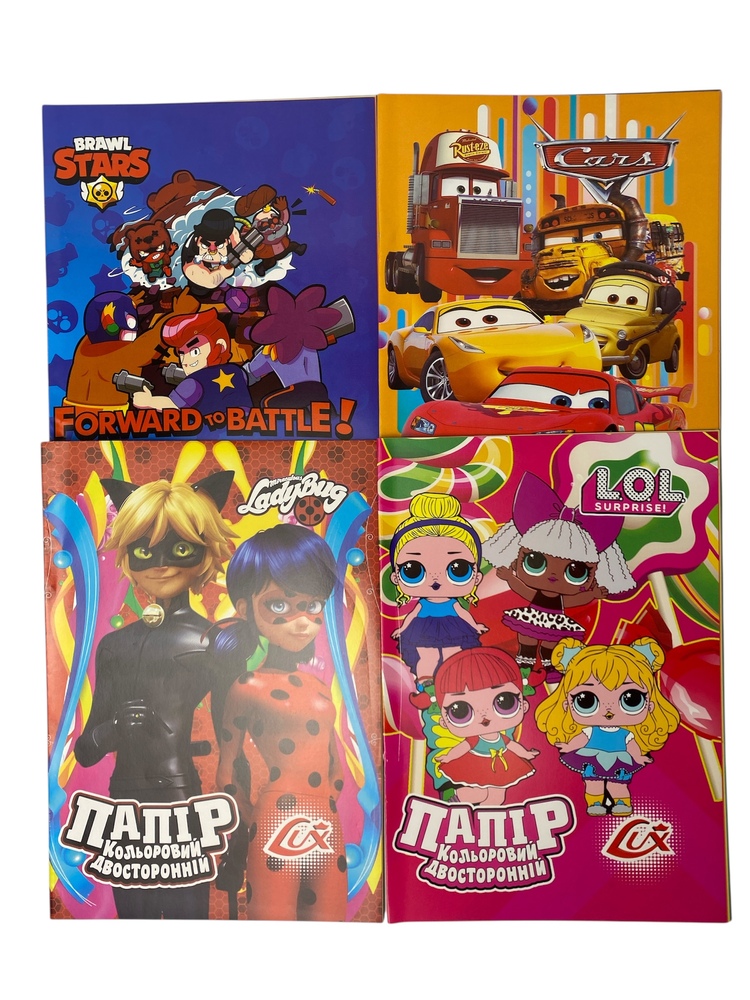 Папір кольоровий Polly двосторонній крейдований А4 14 аркушів 00-00036463