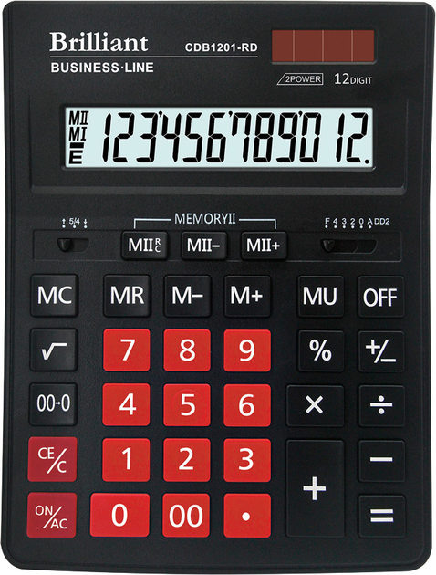 Калькулятор Brilliant 12 розрядів CDB1201-RD