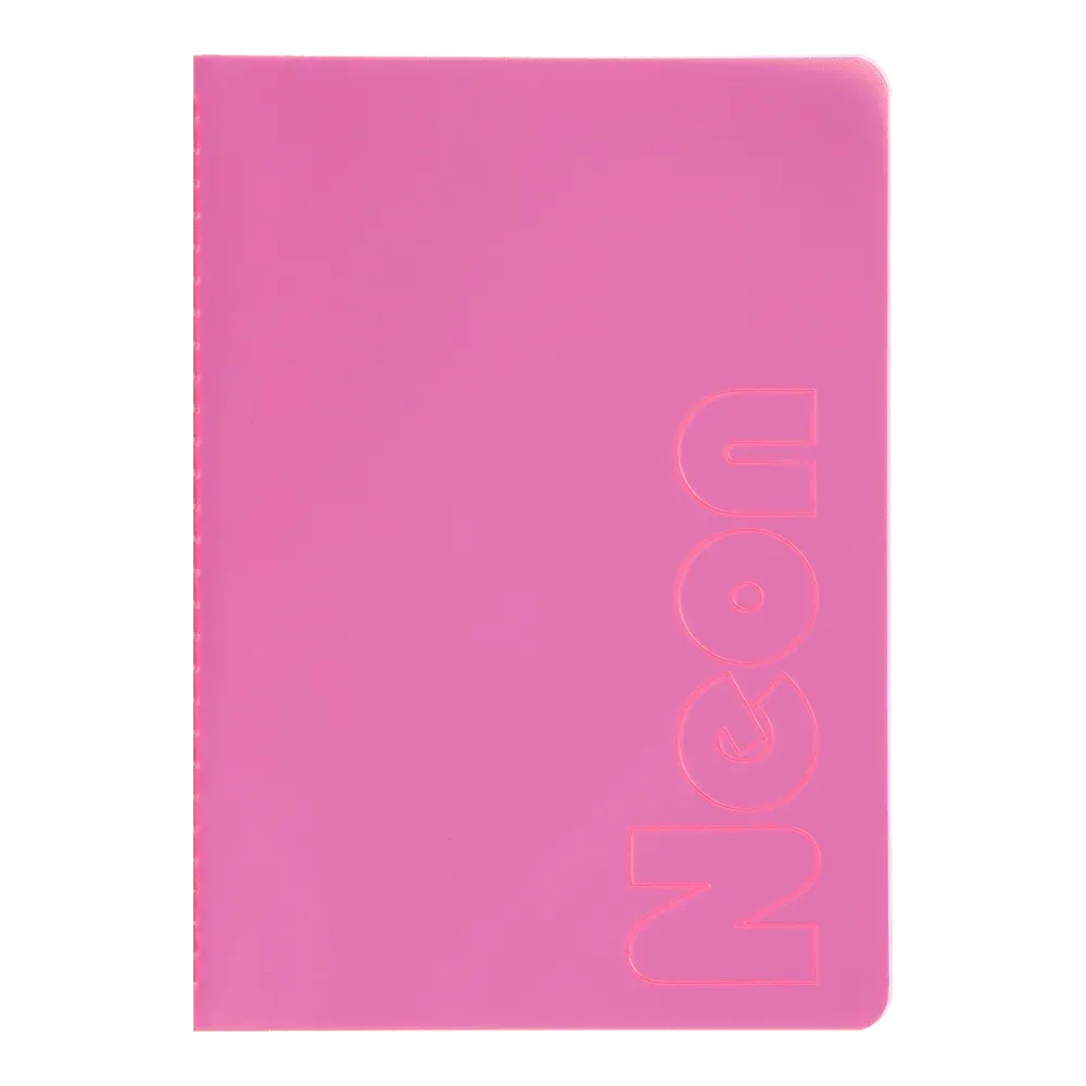 Записна книга Buromax Neon А5 80 аркушів в клітинку рожева BM.24822180-10