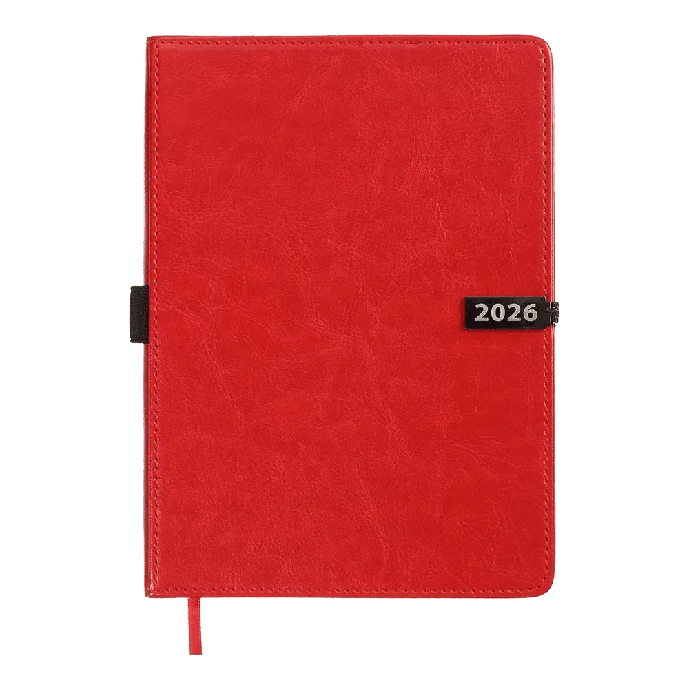 Щоденник датований Buromax Legend зі штучної шкіри А5 336 сторінок червоний BM.21149-05