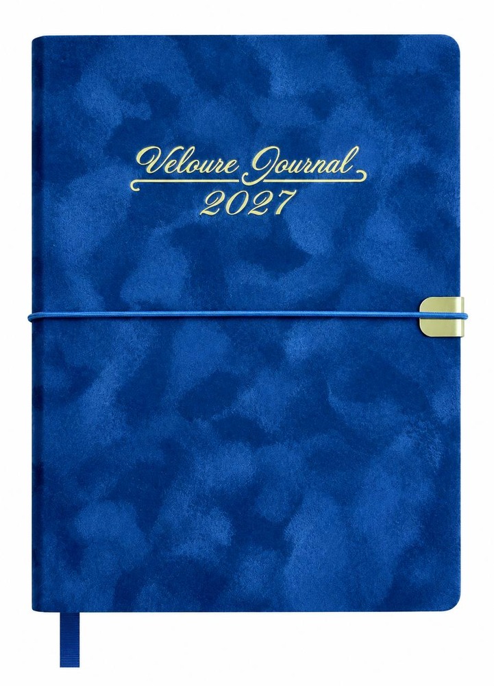 Щоденник датований 2027 Buromax Velour зі штучної шкіри А5 336 сторінок синій BM.2134-02