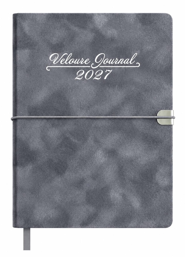 Щоденник датований 2027 Buromax Velour зі штучної шкіри А5 336 сторінок сірий BM.2134-09