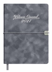 Щоденник датований 2027 Buromax Velour зі штучної шкіри А5 336 сторінок сірий BM.2134-09
