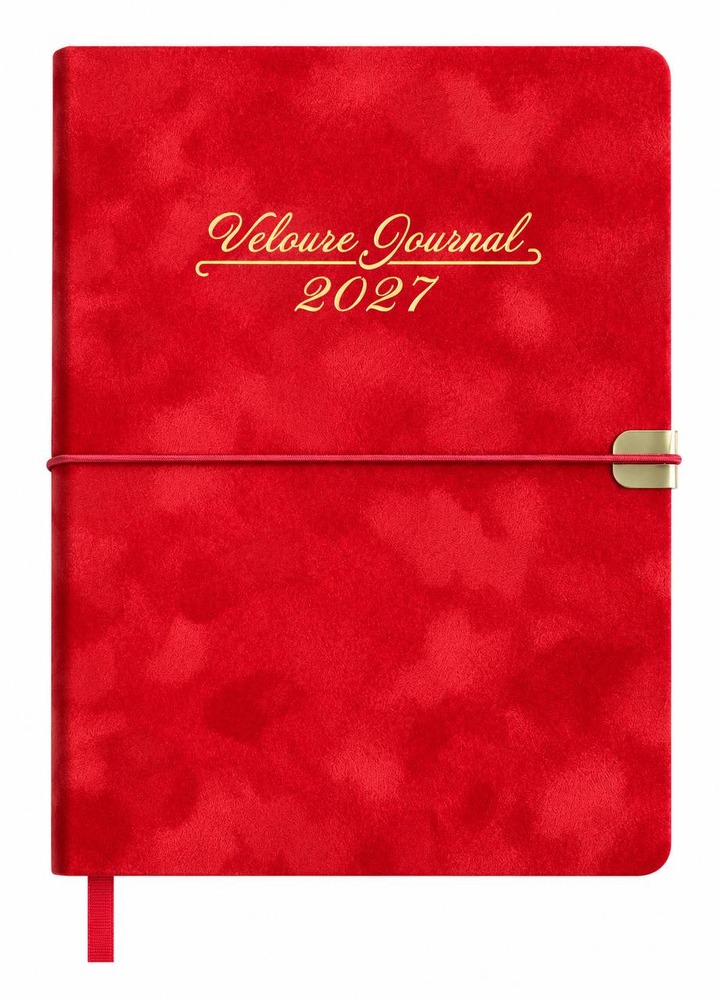 Щоденник датований 2027 Buromax Velour зі штучної шкіри А5 336 сторінок червоний BM.2134-05
