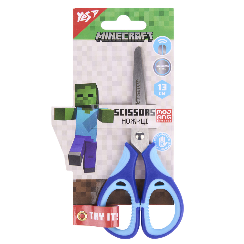 Ножиці Yes Minecraft 13 см з гумовими вставками 480459