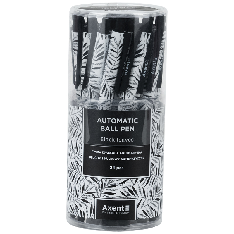 Ручка Axent AB1092-07-A кулькова автоматична Black Leaves, синя