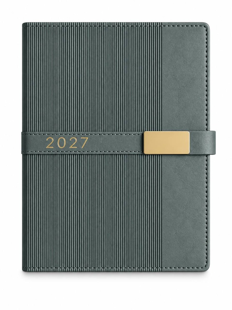 Щоденник датований 2027 Buromax Leroy зі штучної шкіри А5 336 сторінок сірий BM.21145-09