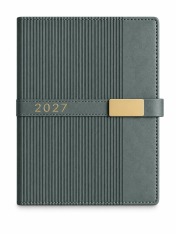 Щоденник датований 2027 Buromax Leroy зі штучної шкіри А5 336 сторінок сірий BM.21145-09