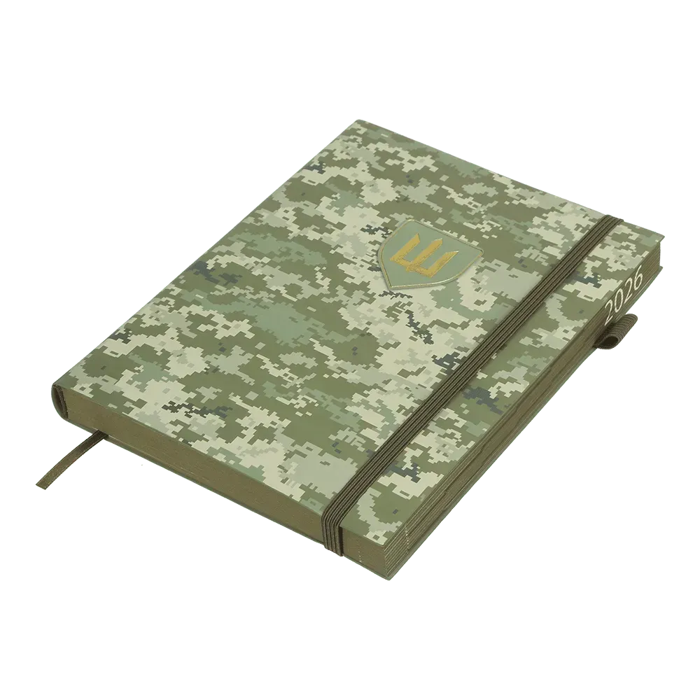 Щоденник датований Buromax Military зі штучної шкіри А5 336 сторінок світло-зелений BM.21134-15. Фото 3