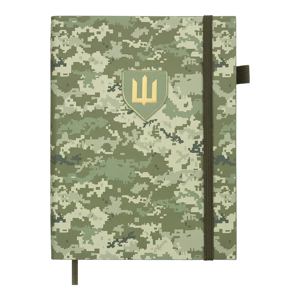 Щоденник датований Buromax Military зі штучної шкіри А5 336 сторінок світло-зелений BM.21134-15