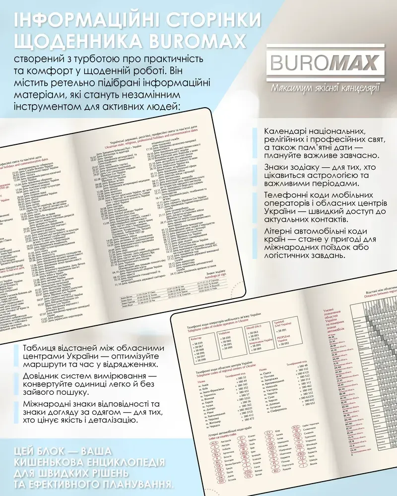 Щоденник датований поліграфічний Buromax Miracle A5 336 сторінок блакитний BM.2179-14. Фото 20
