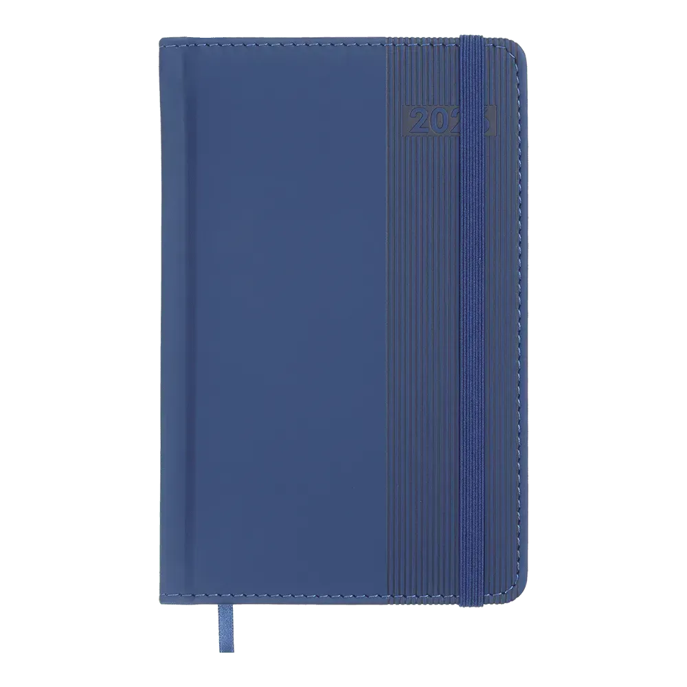 Щоденник датований 2026 Buromax Barone зі штучної шкіри А6 336 сторінок синій BM.2578-02