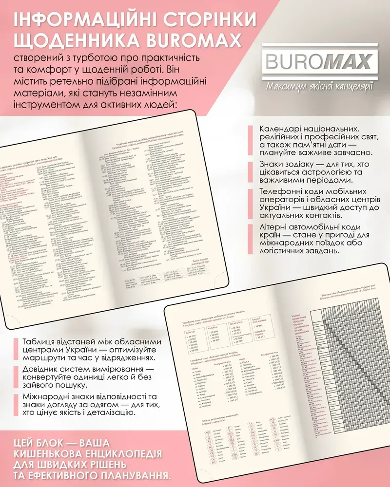 Щоденник датований 2026 Buromax Salerno зі штучної шкіри А6 336 сторінок червоний BM.2530-05. Фото 9