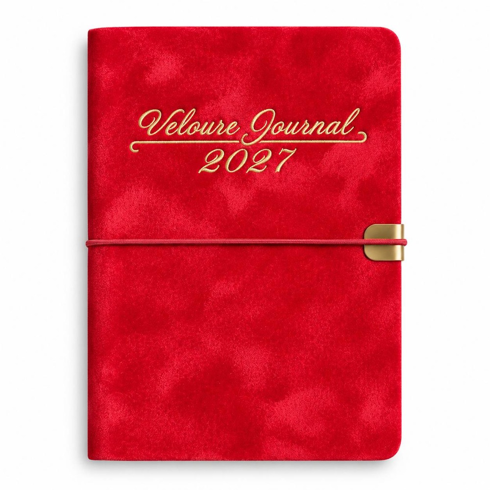 Щоденник датований 2027 Buromax Velour зі штучної шкіри А6 336 сторінок червоний BM.2512-05