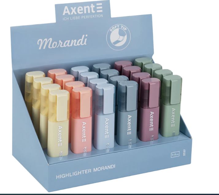 Маркер Highlighter Axent Morandi 2537-A, 1-5 мм клиноподібний, асорті